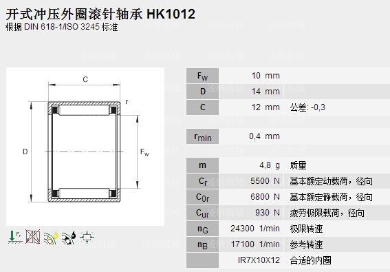 海德堡印刷机轴承参数图