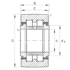 支撑型滚轮 PWTR15-2RS-XL, 满装滚子，轴向引导，两侧唇密封